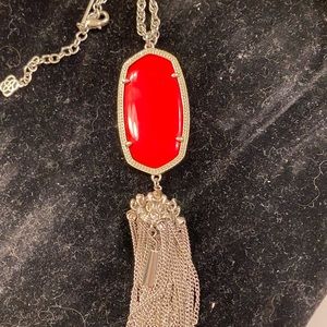 Kendra Scott Silver Rayne with Red Opaque stone